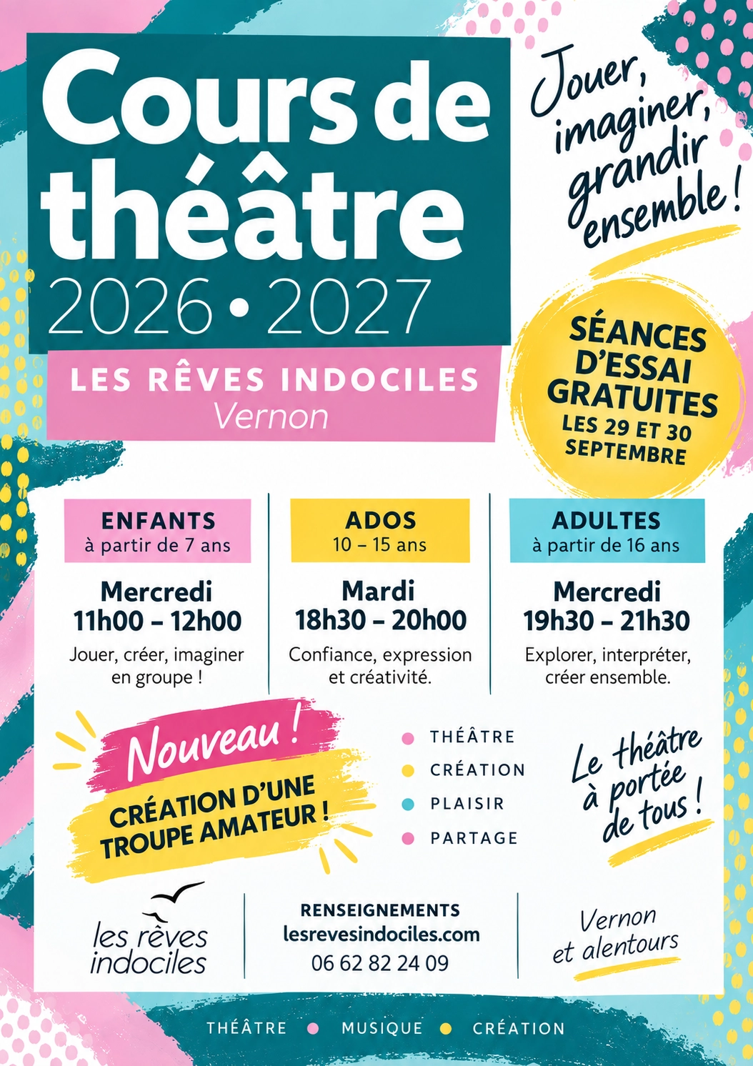 Flyers Rêves indociles troupe
